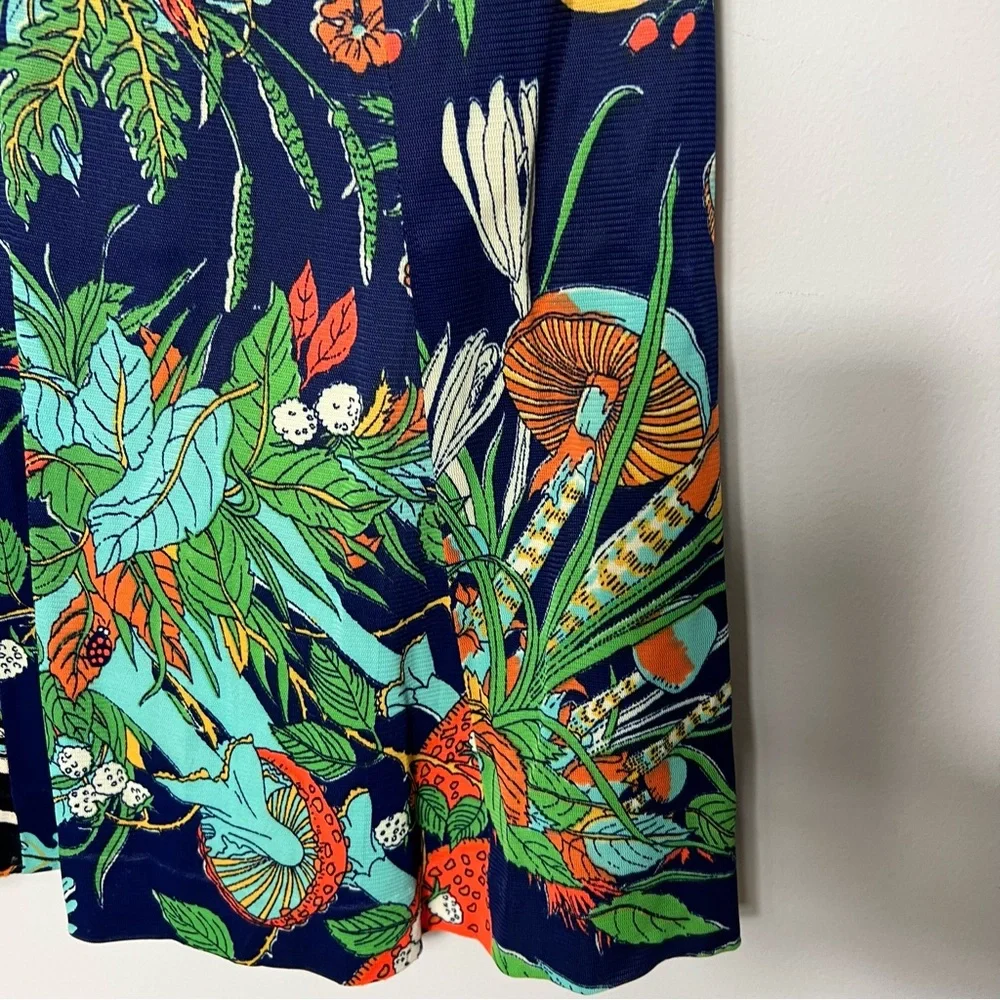 Vintage Mushroom Fungi Floral Bird Print Dress Sleeveless Size Medium - Picture 9 of 12